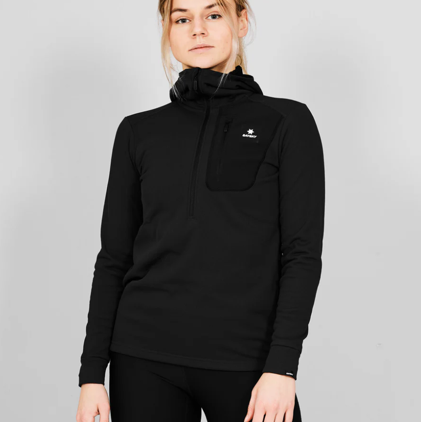 Saysky W Sudadera Combat Half Zip Fleece - Negro - Odda running