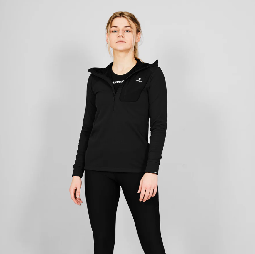 Saysky W Sudadera Combat Half Zip Fleece - Negro - Odda running