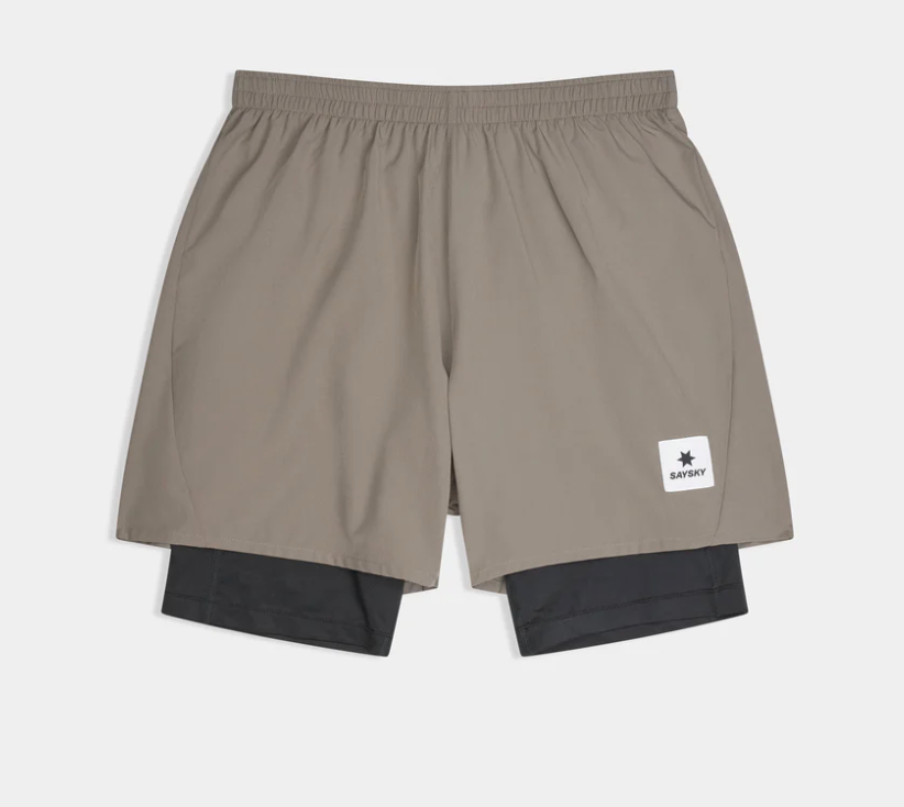 Saysky Shorts Pace 2 en 1 - Taupe - Odda running