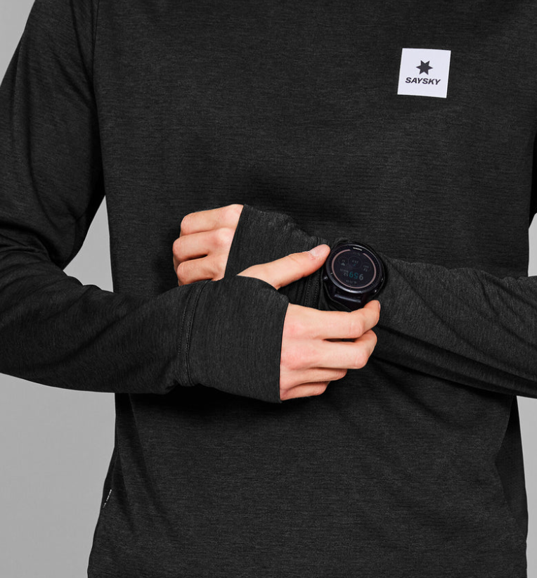 Saysky Camiseta Clean Flow Long Sleeve - Negro - Odda running