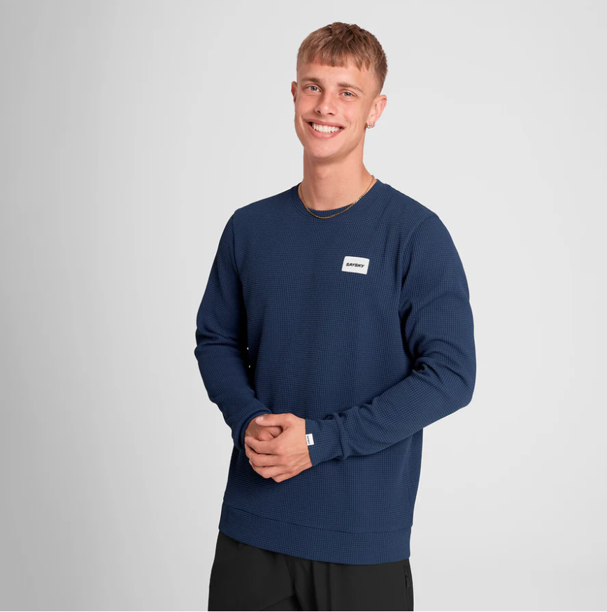 Saysky Camiseta Motion Waffle Long Sleeve - Azul - Odda running