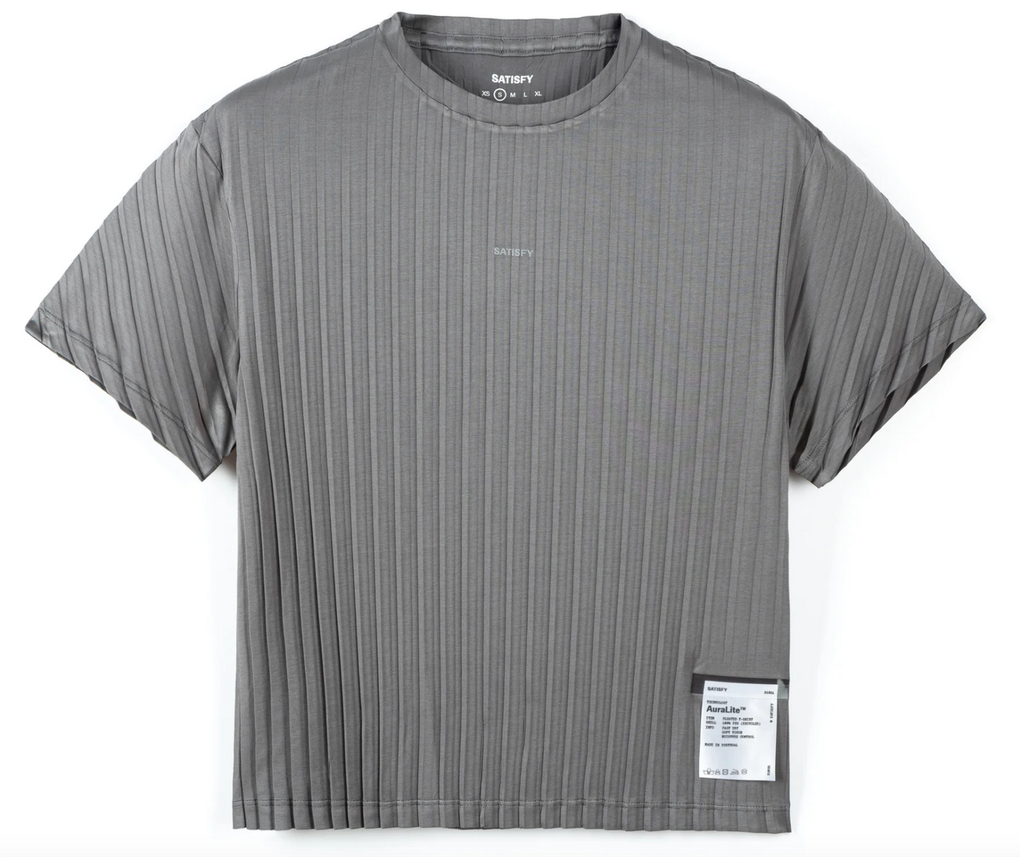 Satisfy W Camiseta AuraLite™ Pleated T‑Shirt - Gris - Odda running