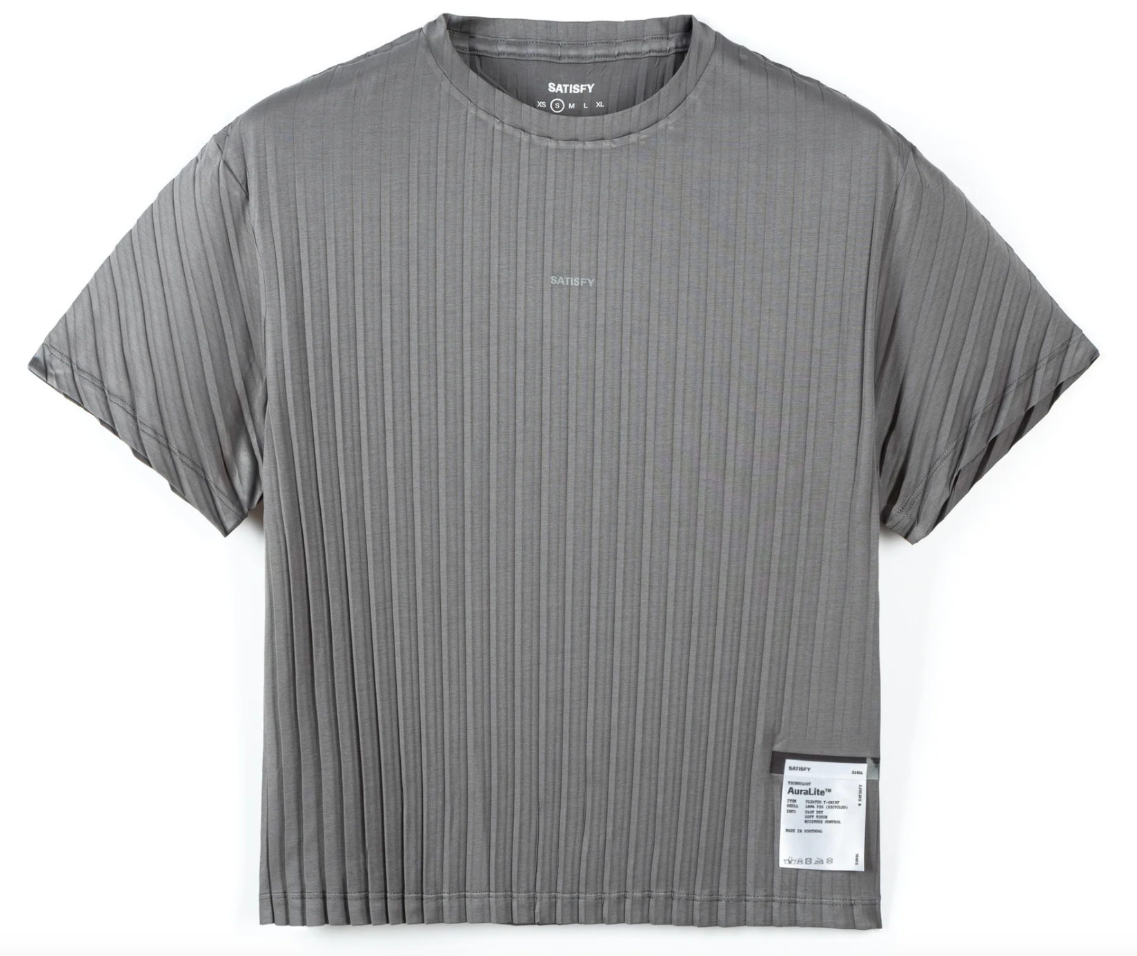 Satisfy W Camiseta AuraLite™ Pleated T‑Shirt - Gris - Odda running