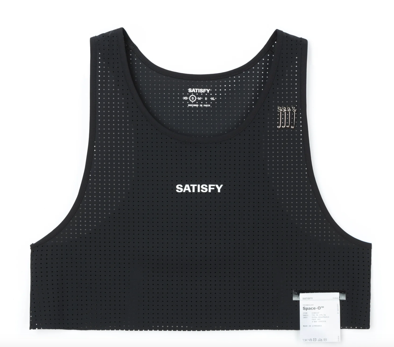 Satisfy W Camiseta Space‑O™ Singlet Cropped - Negro - Odda running