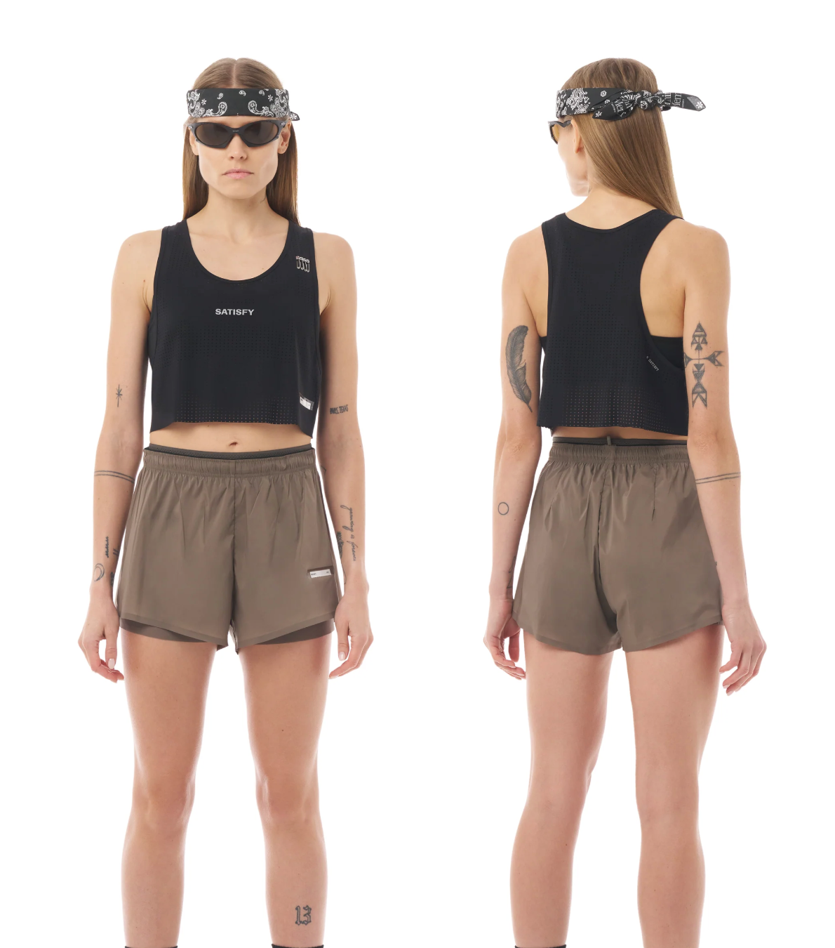 Satisfy W Camiseta Space‑O™ Singlet Cropped - Negro - Odda running