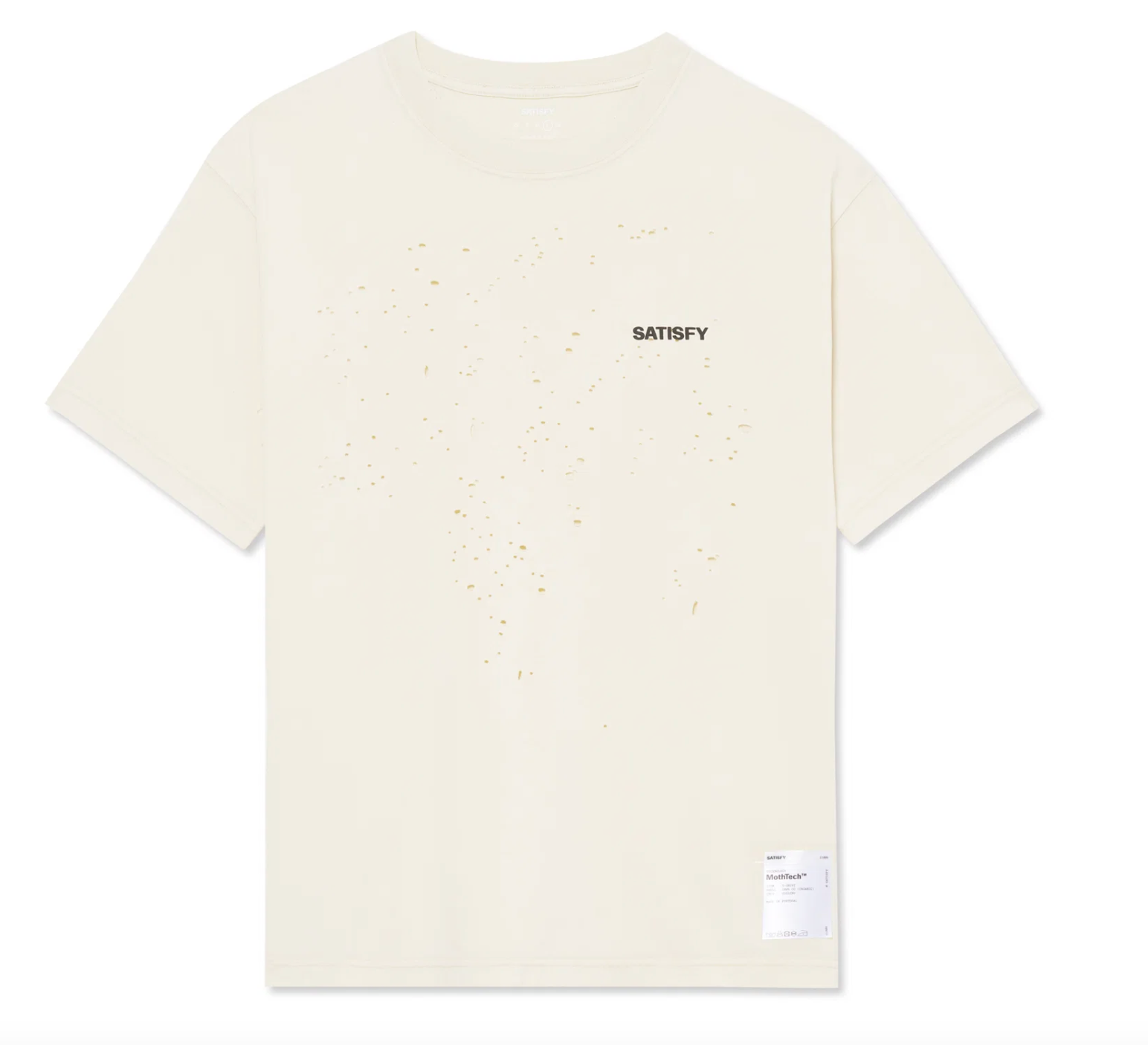 Satisfy Camiseta MothTech™ T‑Shirt - Blanco Aged Ecru - Odda running