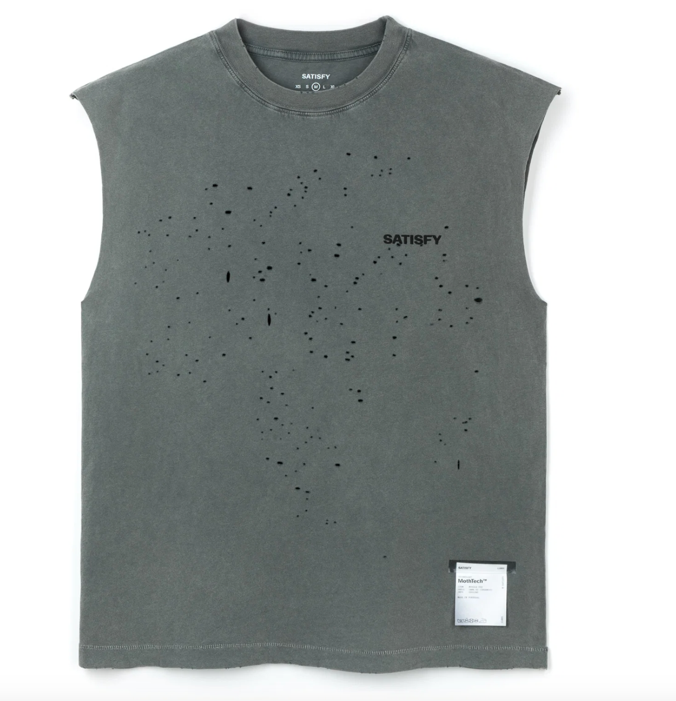 Satisfy Camiseta MothTech™ Muscle Tee - Faded Black - Odda running