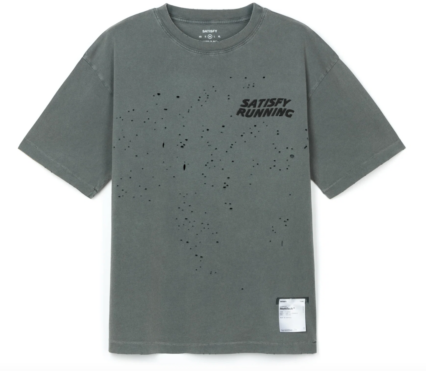 Satisfy Camiseta MothTech™ T‑Shirt  Ondulante- Gris - Odda running