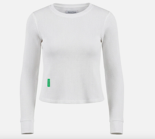 District Vision W Camiseta Fitted Long Sleeve Waffle T-Shirt - Blanco - Odda running