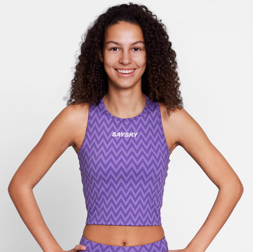 Saysky W Top Zig Zag Combat Crop Top - Morado - Odda running
