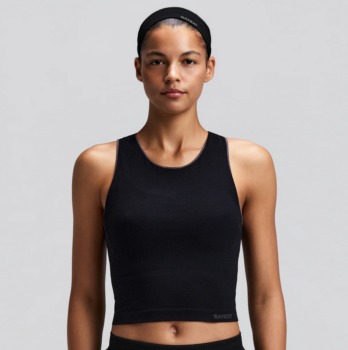 Bandit W Camiseta StretchKnit™ Pop Stitch™ Run Tank - Negro