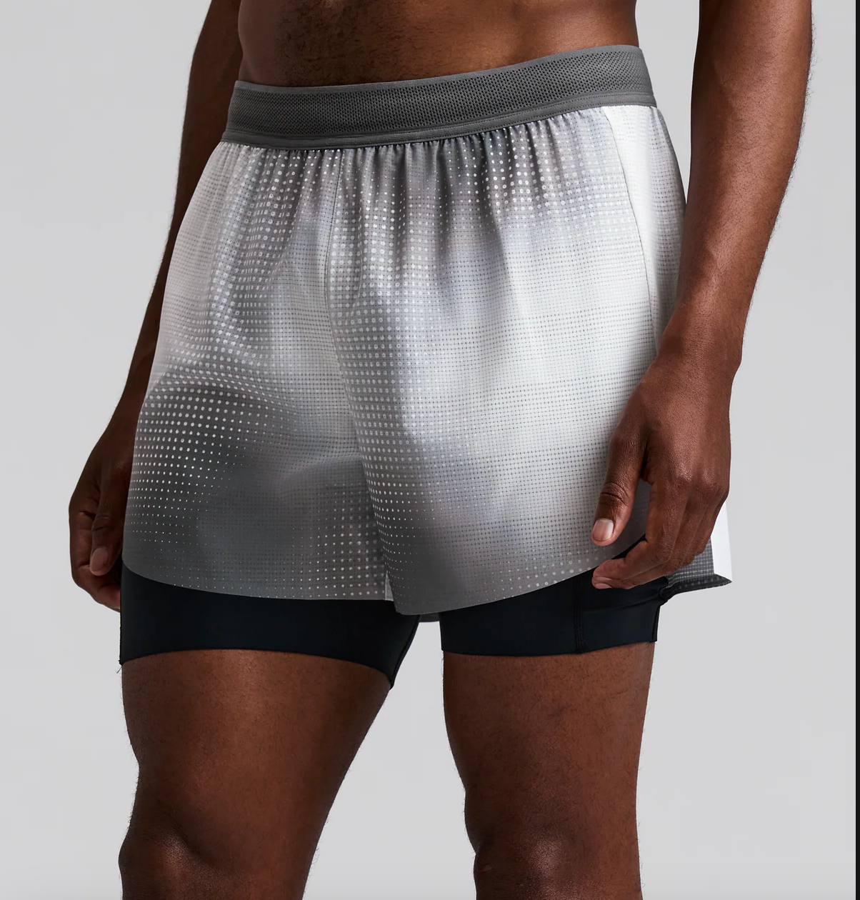 Bandit Shorts 2-in-1 shorts in CoolGrid™ - Gris
