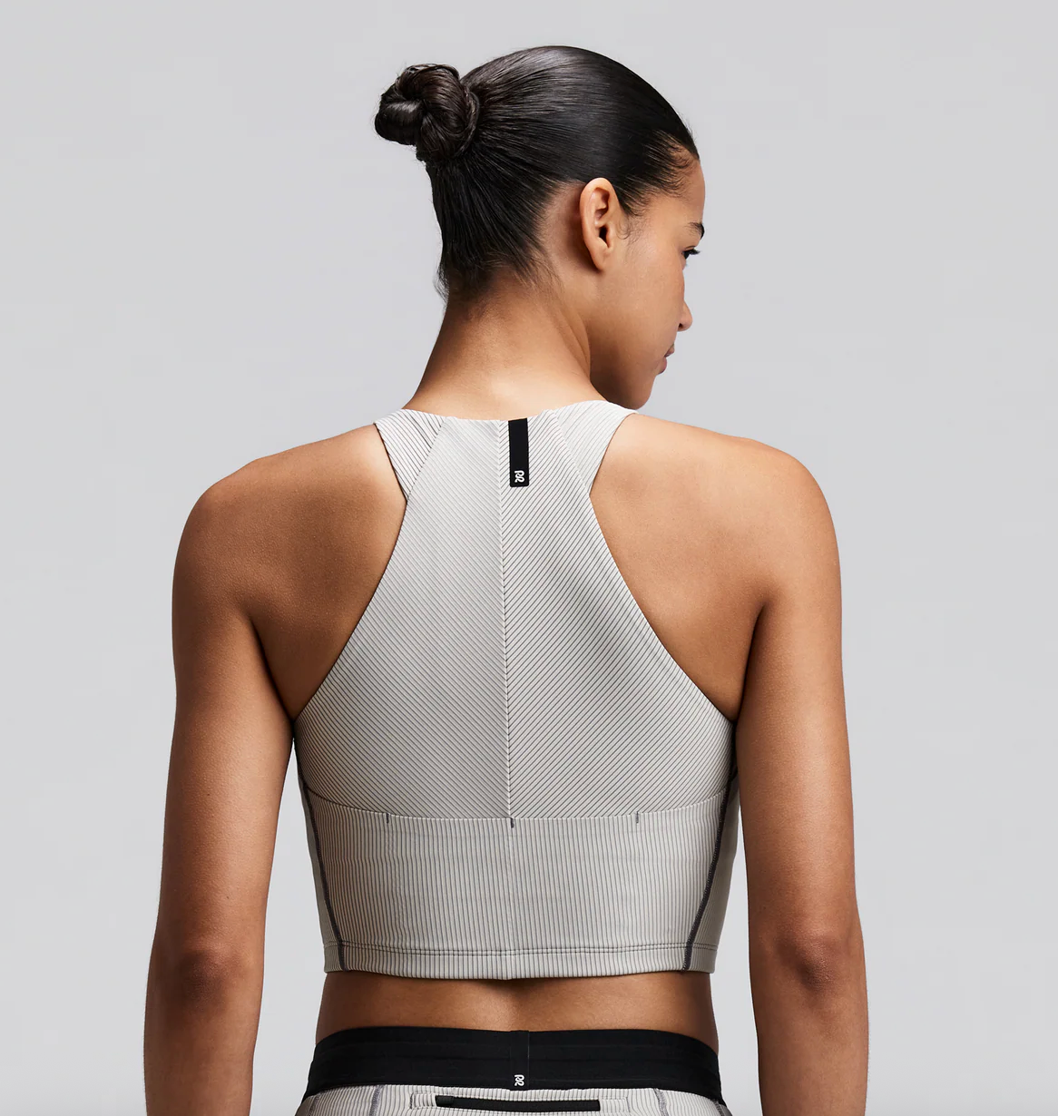 Bandit W Top Striped Cadence™ Zip crop - Blanco Crudo