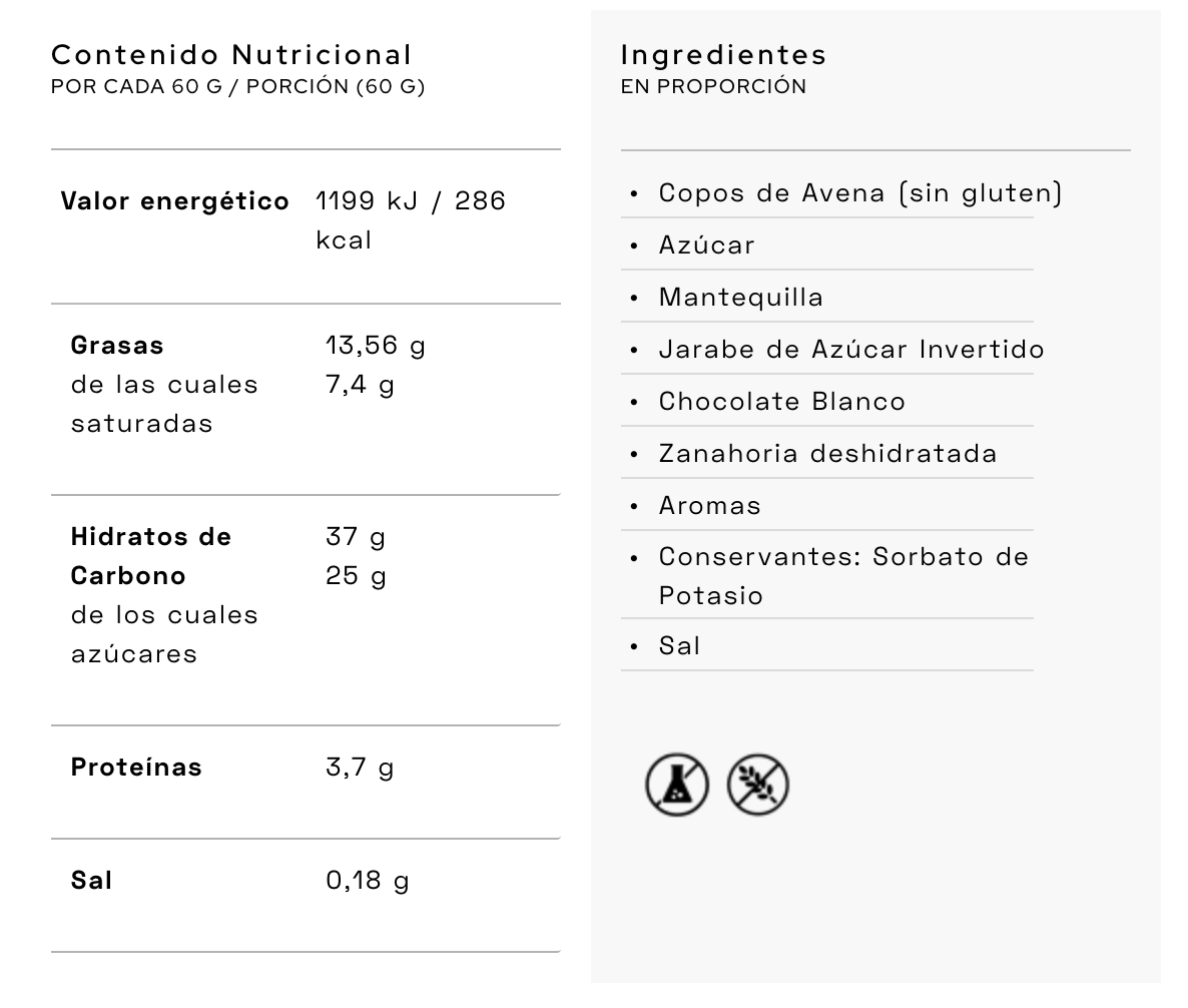 Santamadre Barrita Energética Avena - Carrot Cake