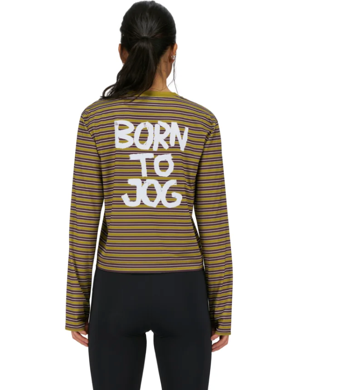 Unna W Camiseta Striped LS - Mud Gold