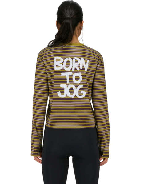 Unna W Camiseta Striped LS - Mud Gold