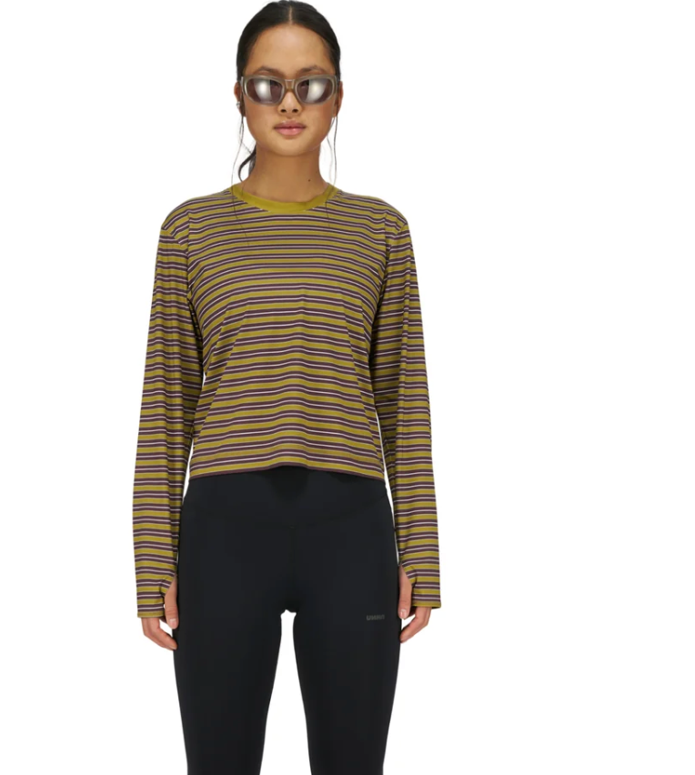 Unna W Camiseta Striped LS - Mud Gold